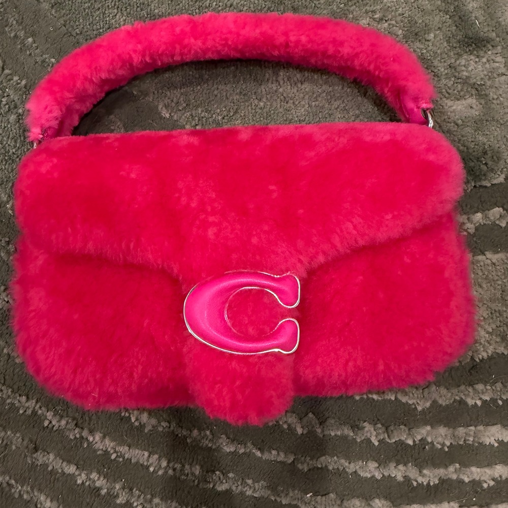 Coach x Lil Nas X Shearling Tabby 18 in Hot Pink